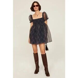WeWoreWhat Puff Sleeve Organza Mini Dress